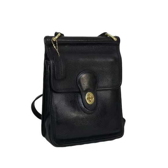 Vintage 1990's Coach Original Black Leather Murphy Shoulder Crossbody Bag #9930